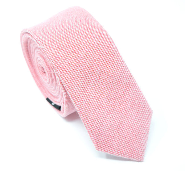 Pink skinny tie.