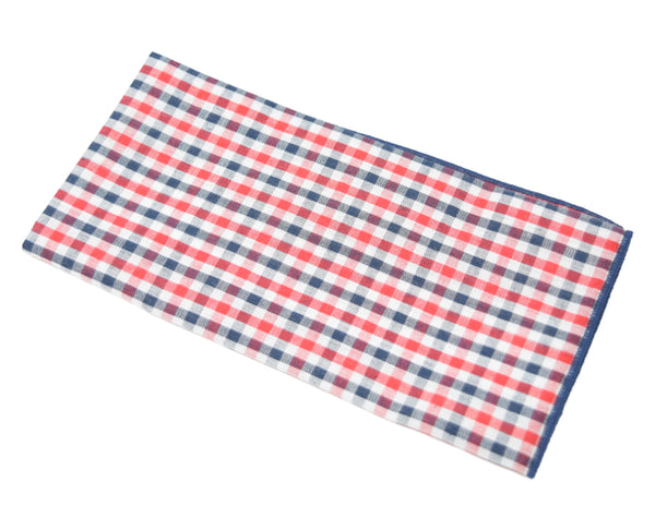 Pack a Lunch is a red and blue plaid pocket square.