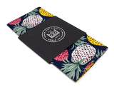 Navy ppockey square with different coloured pineapples.