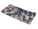Swipe Right is a blue pocket square with a light, dusty-rose floral pattern.