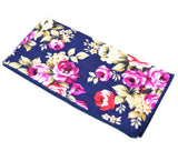 Kiss From a Rose is a navy pocket square with a large floral pattern.