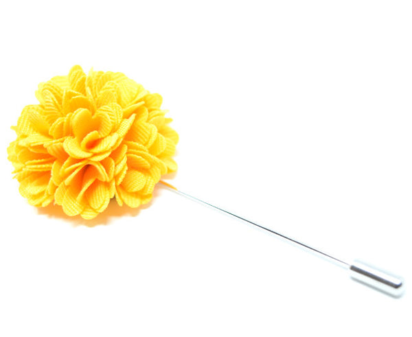 Yellow flower lapel pin, a men's suit accessory
